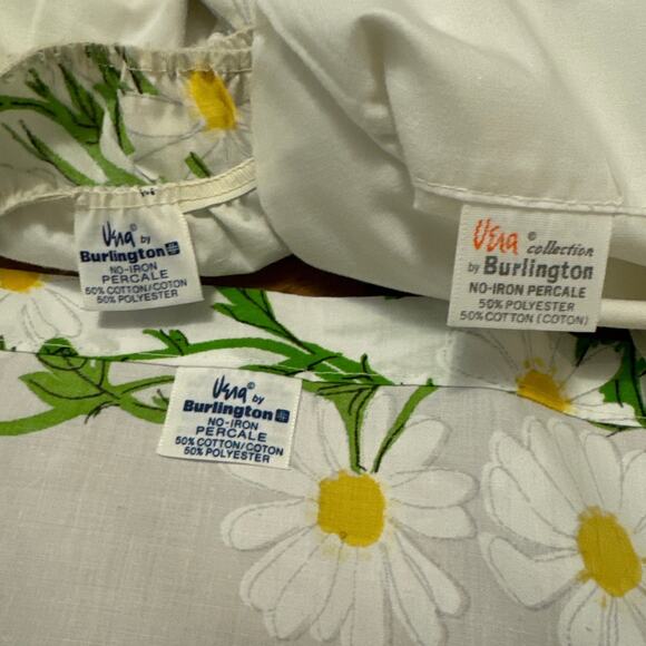 Vintage 1970’s Vera Neumann for Burlington daisy floral full sheet set 4 piece - Picture 8 of 10